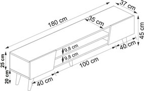Stolik pod telewizor Clark Walnut and Beige