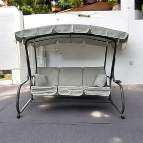 Bujana huśtawka do ogrodu wolnostojąca Nepal MAS-4026 jasny szary