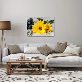 Obraz na szkle - żółty kwiat (70x50 cm)