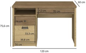 Industrialne biurko z szafką dąb cremona + dąb lefkas R8-D71
