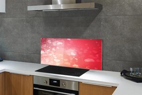 Panel szklany do Kuchni Miłosne Serca na Czerwonym Tle