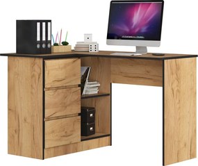 Biurko Narożne Z Szufladami Dąb Craft R9-P48