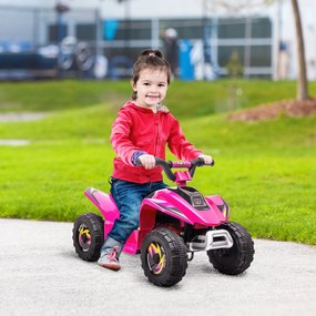 HOMCOM Quad elektryczny 6V dla dzieci z funkcją przód/tył dla dzieci 1,5-3 lata do 20 kg różowy | Aosom PL