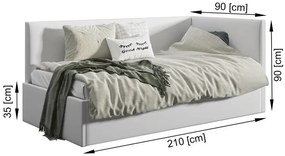 Czarny tapczan młodzieżowy 80x200 - czarny - Golones 3X