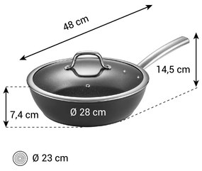 Tescoma Głęboka patelnia PRESIDENT z pokrywkąśrednica 28 cm