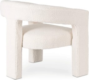 Kremowy fotel nowoczesny boucle S4-P23