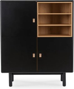 Komoda Trzydrzwiowa VEDDE 100 cm Czarna Loftowa