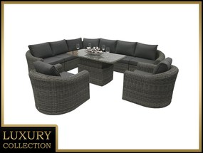 Rattanowy zestaw modułowy BORNEO LUXURY dla 8 osób (szary)