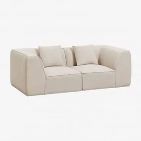 Sofa Modułowy 2-częściowy Tapicerowany Cardea Szenila Kremowy Beż - Sklum