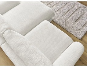 Biały narożnik z tkaniny szenilowej (prawostronny/z szezlongiem) Leonore – Bobochic Paris