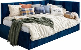 Granatowe Łóżko Młodzieżowe Narożne 90X200 F9-M16