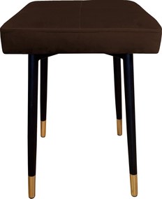 Taboret MAX tkanina Welur stelaż metalowy STOŁEK LOFT : Kolor nogi - Czano-złota stożek, Kolor tkaniny - VELVET - MG05, Typ tkaniny - Velvet