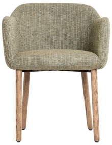 Jasnozielone tapicerowane fotele jadalniane zestaw z podłokietnikami 2 szt. Blaine – Light &amp; Living