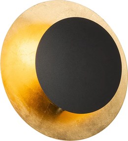 Lampa ścienna art deco czarna ze złotem - Emilienne