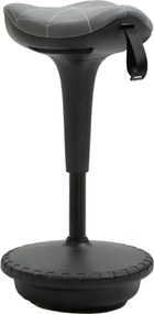 Vinsetto Stołek biurowy z funkcją obrotu, ergonomiczny stołek, regulowana wysokość 65,5-83,5 cm, 120° pochylenie, Szary