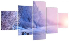Obraz - Zamarznięta rzeka (125x70 cm)
