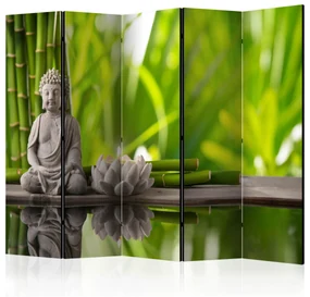 Parawan jednostronny Orient 225x172 cm 5-częściowy zielony ARTGEIST B
