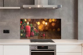 Panel szklany do Kuchni Świeca i Świąteczne Dekoracje