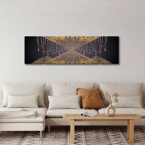 Obraz - Złota mandala ze strzałkami (170x50 cm)