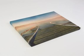 Obraz na ścianę "Molo z łódkami", LED z timerem, 30 x 40 cm