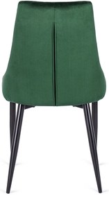 Zestaw Stół Prostokątny Rozkładany CLARK 120-160 cm Dąb Artisan/Czarny i 4 Krzesła Tapicerowane do Jadalni CORK Zielone Welurowe