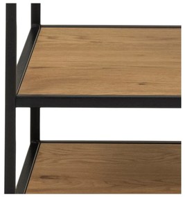 Czarno-naturalna szafa otwarta w dekorze dębu 77x165 cm Seaford – Actona