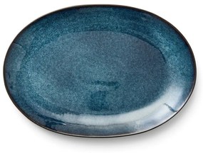 Czarno-niebieski kamionkowy talerz Gastro Dark Blue/Black – Bitz