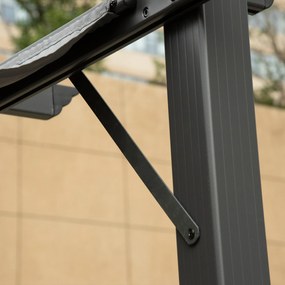 Outsunny Pergola 3 x 3 m - pergola zadaszenie ogrodowe przesuwna aluminium 300 x 300 cm szara brązowa | Aosom PL