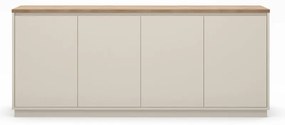 Beżowa komoda w dekorze dębu 201x84x40 cm Loreta – Marckeric