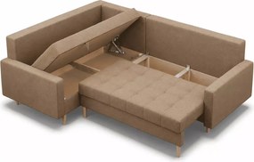 Narożnik Victoria 2 z otomaną – funkcja spania, 2 pojemniki na pościel, nowoczesny design, tkanina Lux
