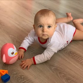 Baby Mix Kołysząca się zabawka pingwin różowy, 14 cm