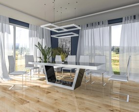 Nowoczesny stół do jadalni w połysku Senator czarny / biały