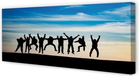 Zdjęcie na płótnie Ludzie pod Niebem z Chmurami