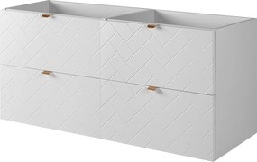 Meble łazienkowe, Biały Mat, 120 x 57 x 46 cm, złote uchwyty