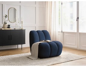 Ciemnoniebieski fotel z materiału bouclé Janissaire – Bobochic Paris