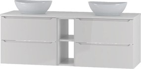 Biały Zestaw do Łazienki 140cm Szafka Regał Blat Umywalka Etna