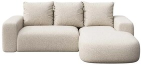 Beżowy narożnik z materiału bouclé (prawostronny/z szezlongiem) Monce – Rodier
