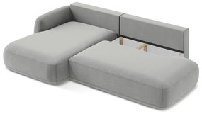 Jasnoszary rozkładany narożnik (lewostronny/z szezlongiem) Hale – Makamii