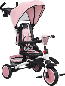 AIYAPLAY Trójkołowiec, 6-w-1 wózek dla małych dzieci, z rączką do pchania, regulowanym siedzeniem, składanym designem, zabezpieczeniem