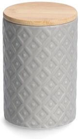 Żłobiony, ceramiczny słoik z wieczkiem, na produkty sypkie, 770 ml