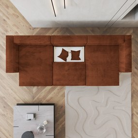 Masseno Narożnik SARMO z funkcją spania i pojemnikiem na pościel Narozniki U, Rozkładana sofa - Brązowy, TILIA 52