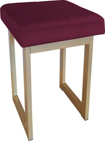 Taboret SOLID tkanina Welur stelaż metalowy STOŁEK LOFT : Kolor Stelaża - Złoty, Kolor tkaniny - VELVET - MG02, Typ tkaniny - Velvet, Wysokość - 60 cm