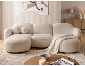 Jasnobrązowy narożnik z materiału bouclé (w kształcie litery U) Orbit – Ropez