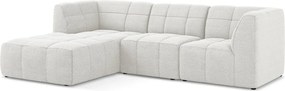 Biały narożnik z materiału bouclé (lewostronny/z szezlongiem) Aloha – Makamii
