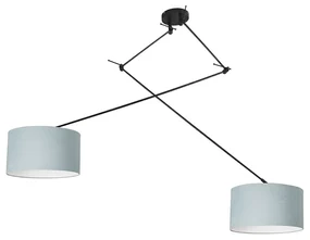 Lampa wisząca regulowana czarna klosz jasnoniebieski 35cm - Blitz II Nowoczesny Oswietlenie wewnetrzne