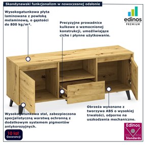 Minimalistyczna szafka pod telewizor z szufladą dąb artisan F8-S84