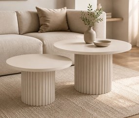 Zestaw okrągłych stolików Pico 2w1 - 75 i 58 cm, podstawa kaszmirowa