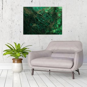 Obraz na szkle - Zielony mikroskopowy obraz (70x50 cm)