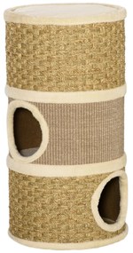 PawHut Drapak dla kota kocia beczka dla kotów 3 poziomy drzewo dla kota sizal