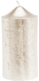 Świeca ozdobna z metalicznym wzorem, 7 x 14 cm